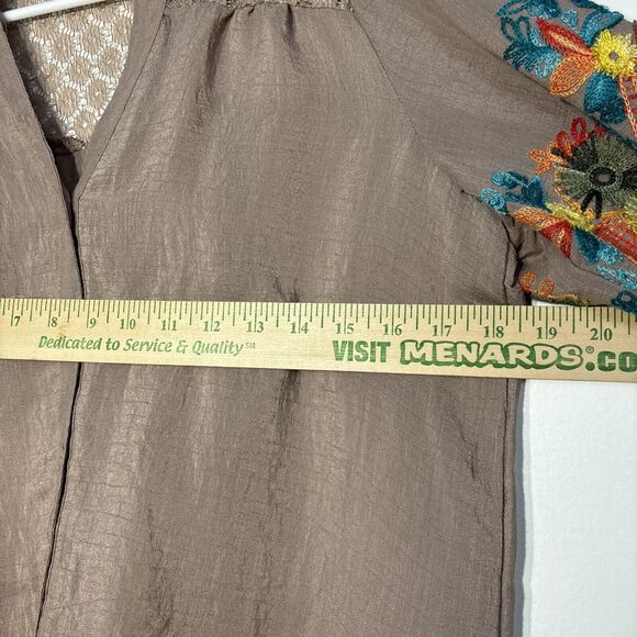 ANTHROPOLOGIE Fig and Flower Embroidered Top Beige Size S - Picture 4 of 14